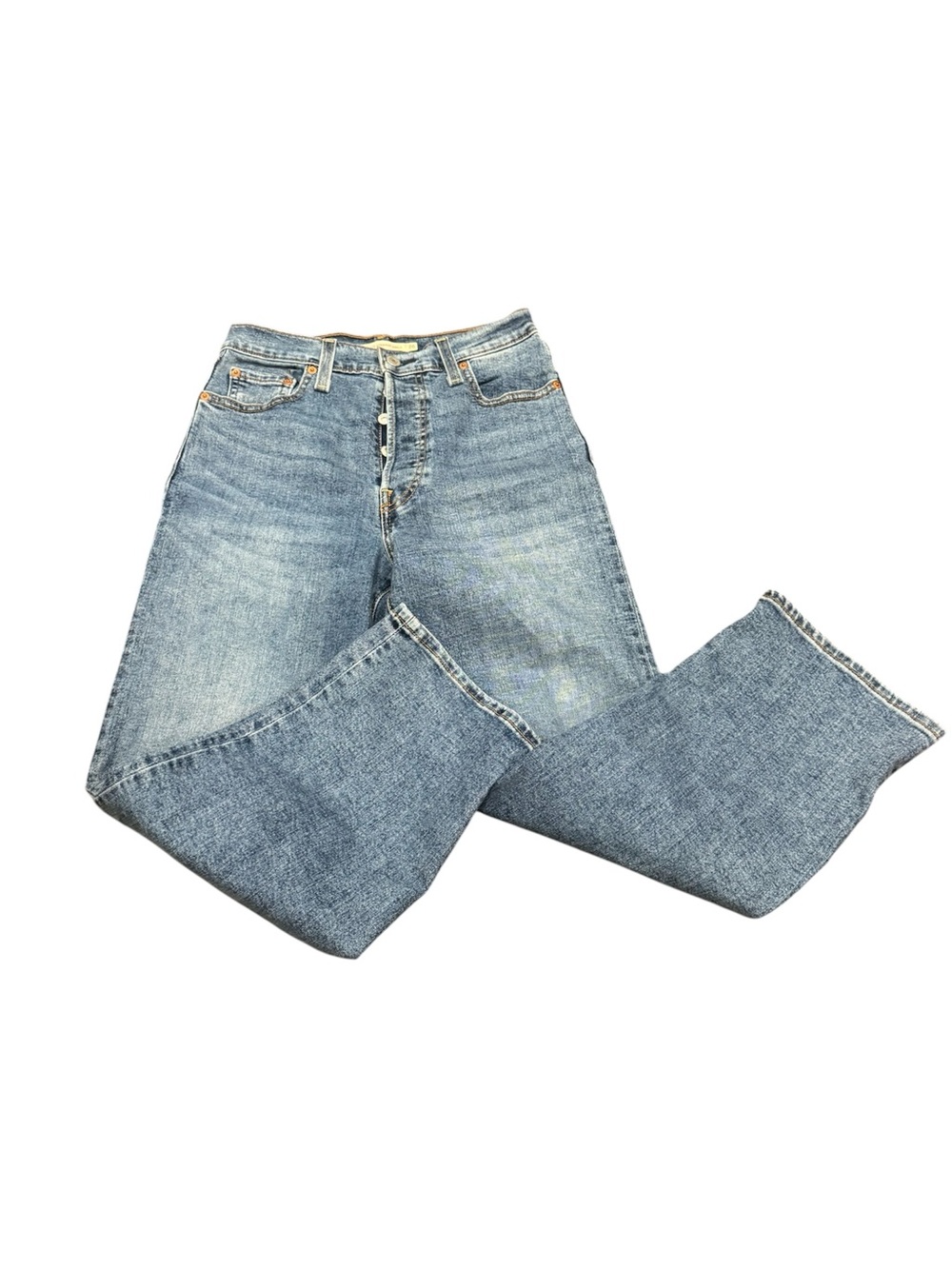 Levi rib cage straight button fly ankle Jean
